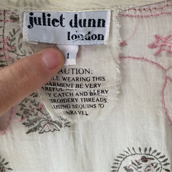 Juliet Dunn London Sequin White Pink Gold Swimsuit Beach Coverup Wrap Dress 1 - Picture 9 of 9